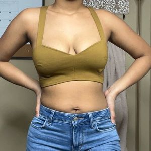 Olive green crop top